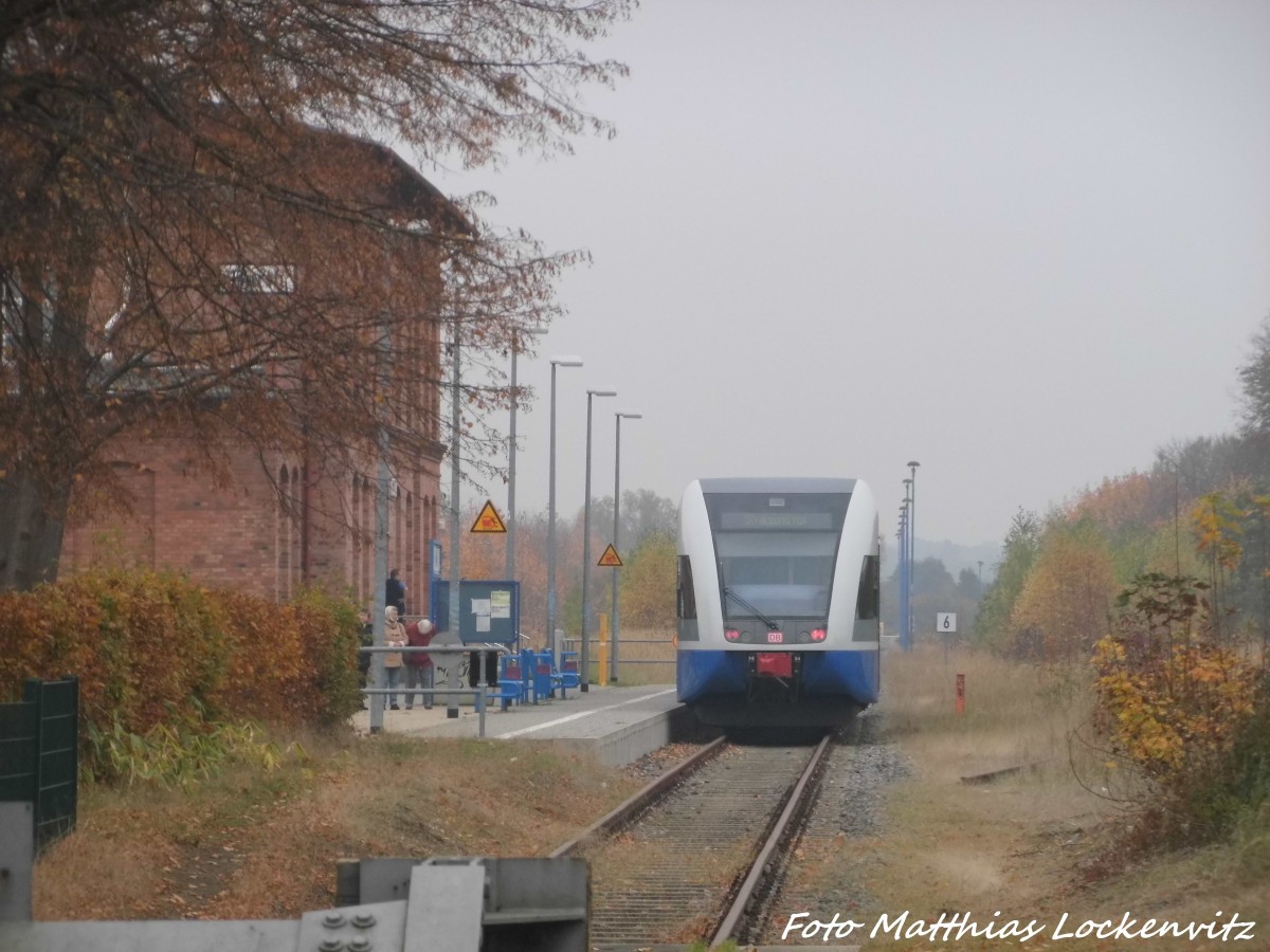 UBB GTW 2/6 im Bahnhof Barth am 30.10.15