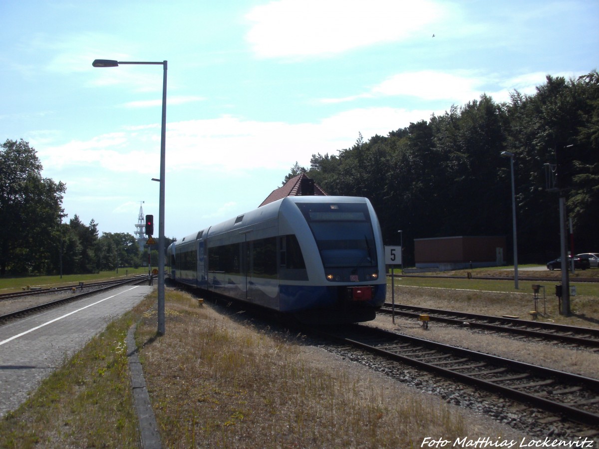 UBB GTW 2/6 beim einfahren in den Bahnhof Seebad Heringsdorf am 25.7.14