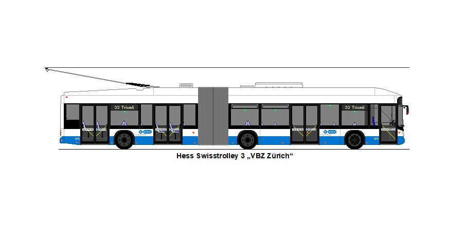 VBZ Zrich - Nr. 171 - Hess Swisstrolley 3