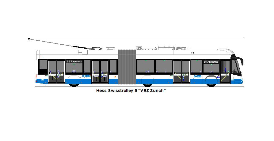 VBZ Zrich - Nr. 203 - Hess Swisstrolley 5