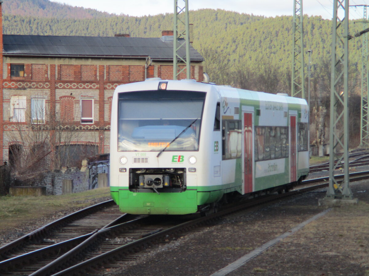 Von Erfurt kam,am 01.Februar 2025,der EIB VT 008 nach Saalfeld.