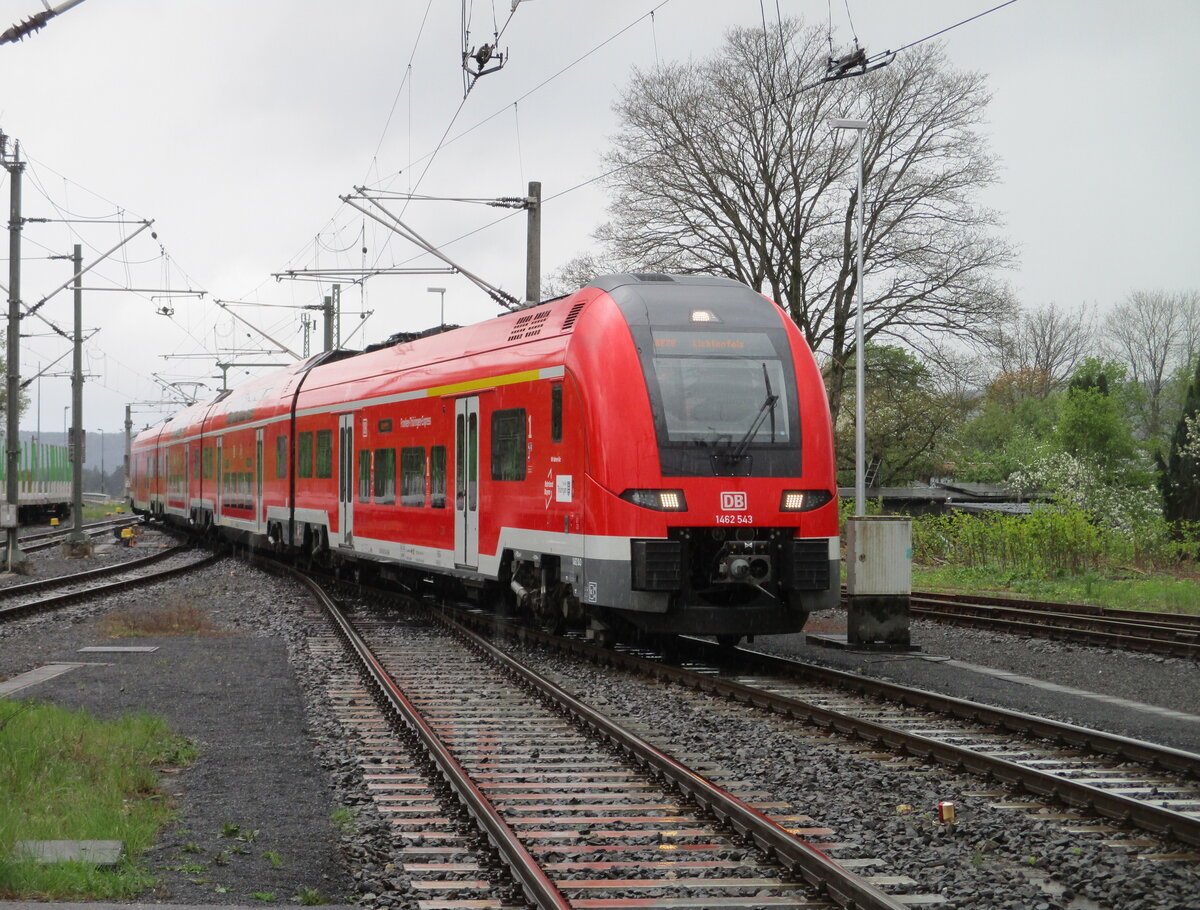 Von Lichtenfels kam der 462 543,am 17.April 2024,in den Bahnhof Sonneberg. 