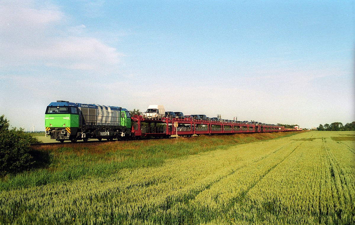 Vossloh G2000-4BB(heute bei Hecorrail) Marschbahn Autozug-Testfahrt. 29.06.2005