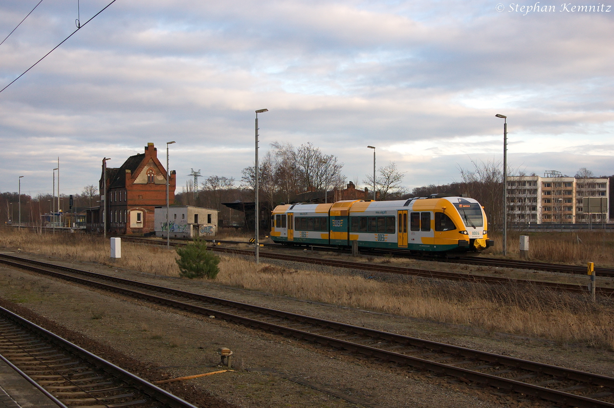 VT 646.041 (646 041-3) ODEG - Ostdeutsche Eisenbahn GmbH als RB51 (RB 68869) von Rathenow nach Brandenburg Hbf, bei der Ausfahrt aus Rathenow. 17.01.2014