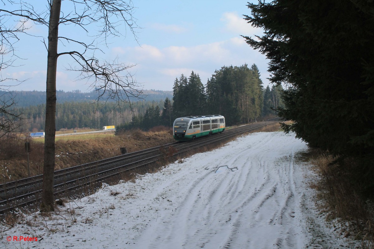 VT14 als OPB 79726 Regensburg - Marktredwitz kurz vor Pechbrunn. 18.02.16