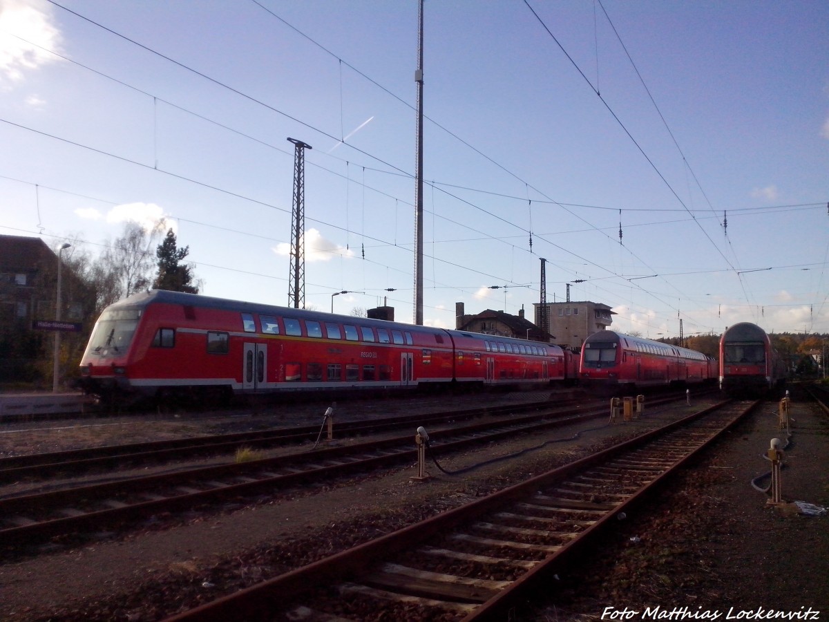 Whrend des Bahnstreiks standten 2 Zge der Linie S7 abgestellt im Bahnhof Halle-Nietleben am 8.11.14