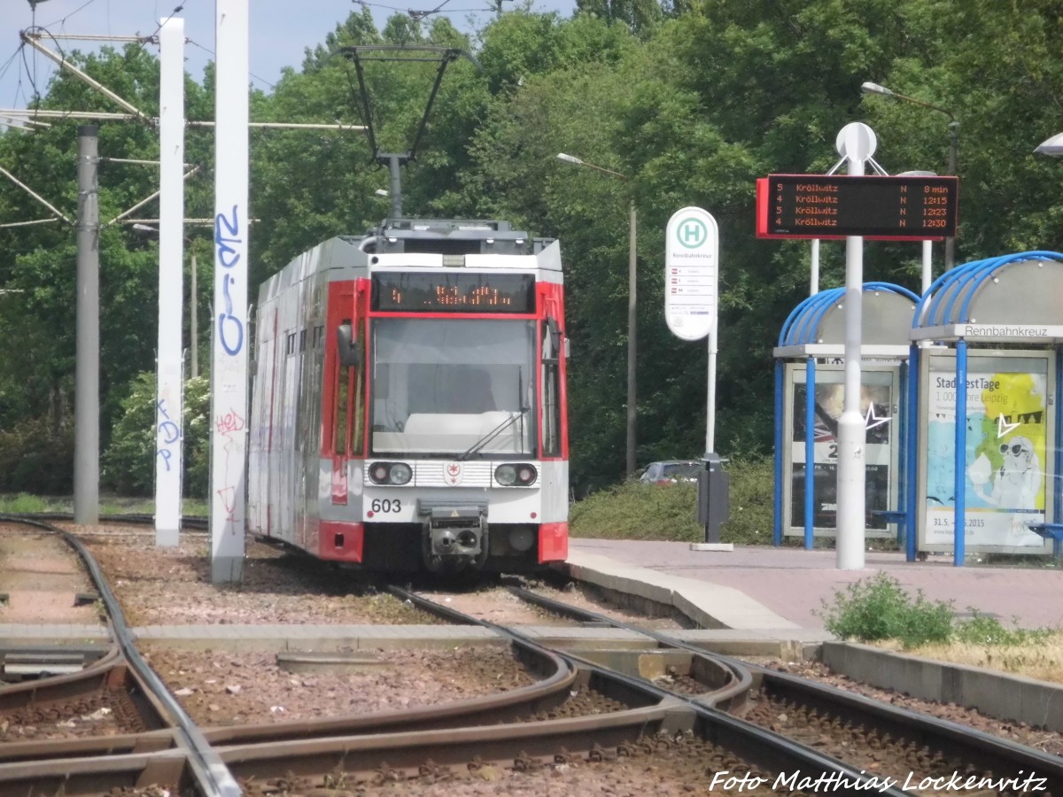 Wagen 603 der HAVAG am Rennbahnkreuz am 10.6.15