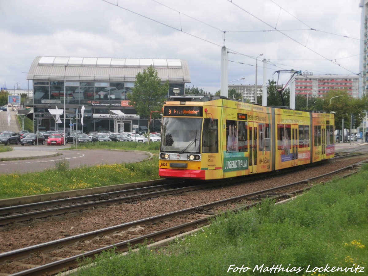 Wagen 604 der HAVAG unterwegs zum Hauptbahnhof am 27.7.15