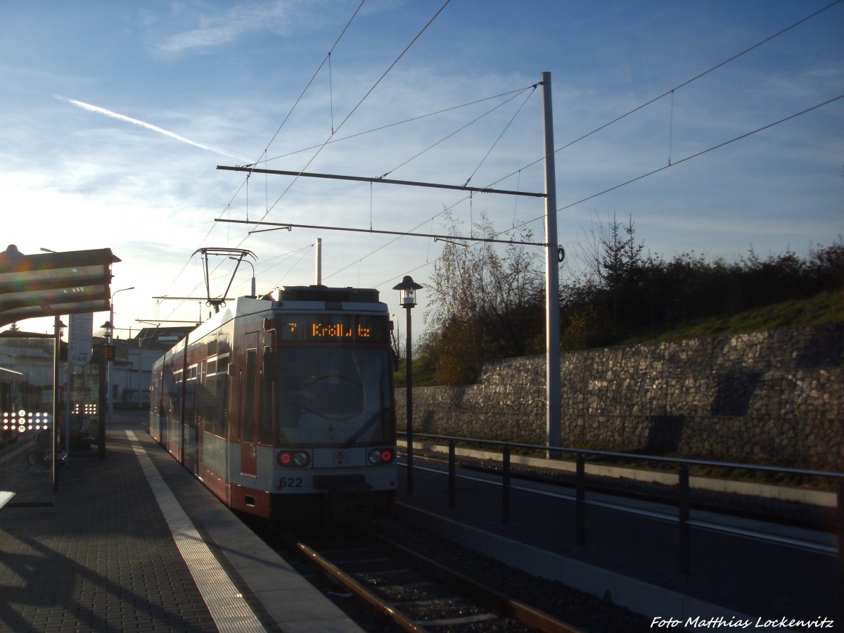 Wagen 622 der HAVAG an der Endhaltestelle Bschdorf am 23.11.14