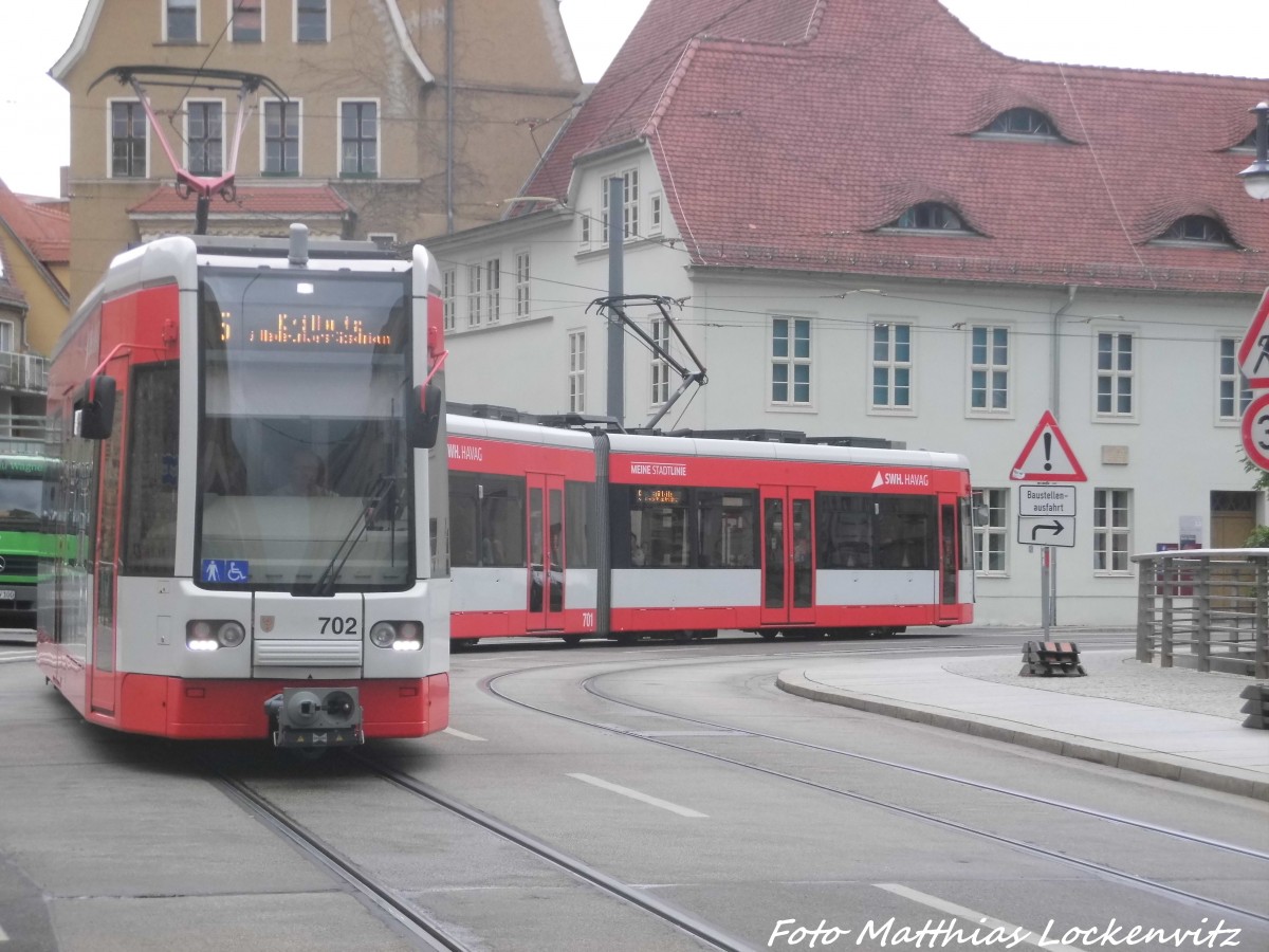 Wagen 702 und 701 unterwegs nach Krllwitz am 27.7.15