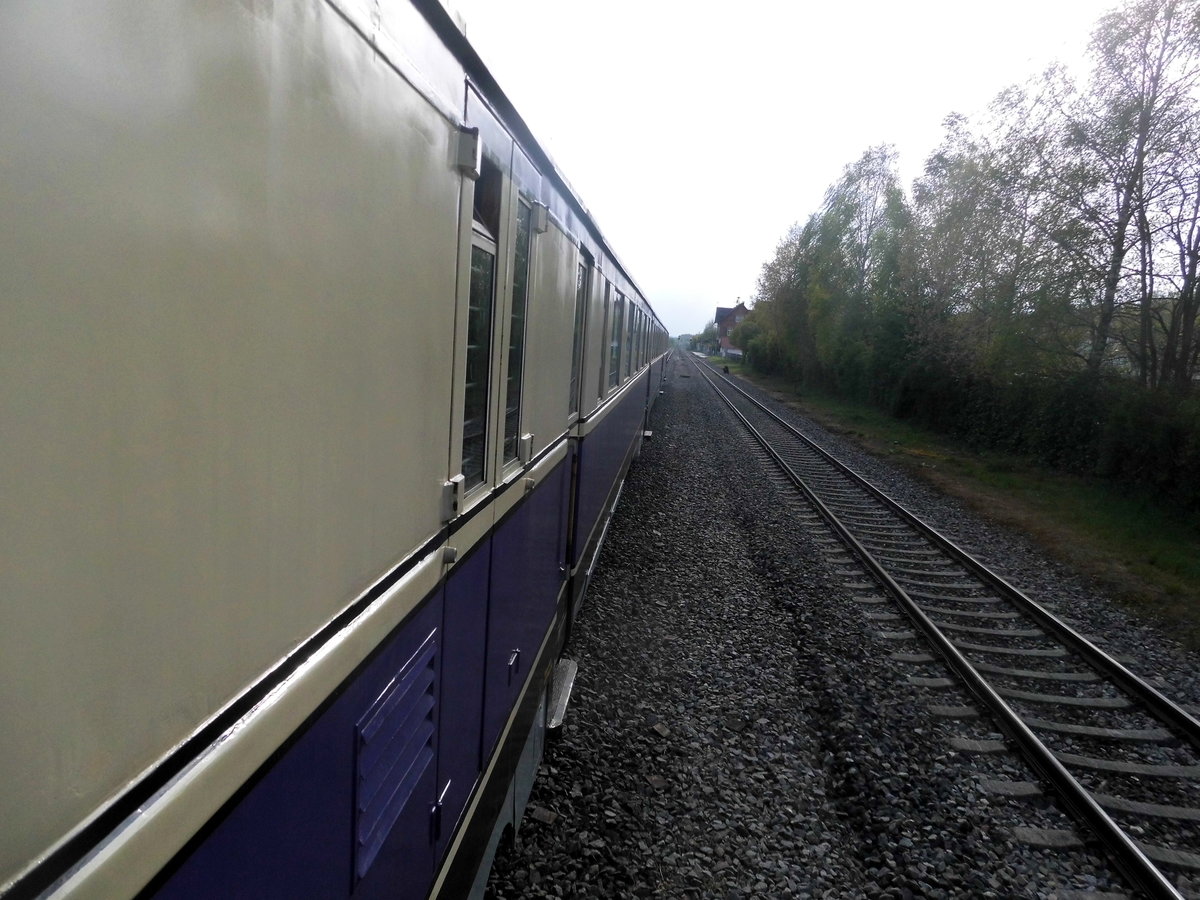 Warten auf den Gegenzug in Rammingen am 19.4.17