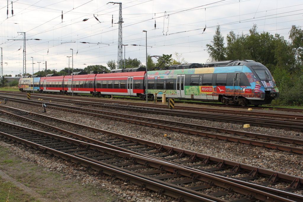 Werbehamster 442 854 abgestellt im Rostocker Hbf.27.08.2016