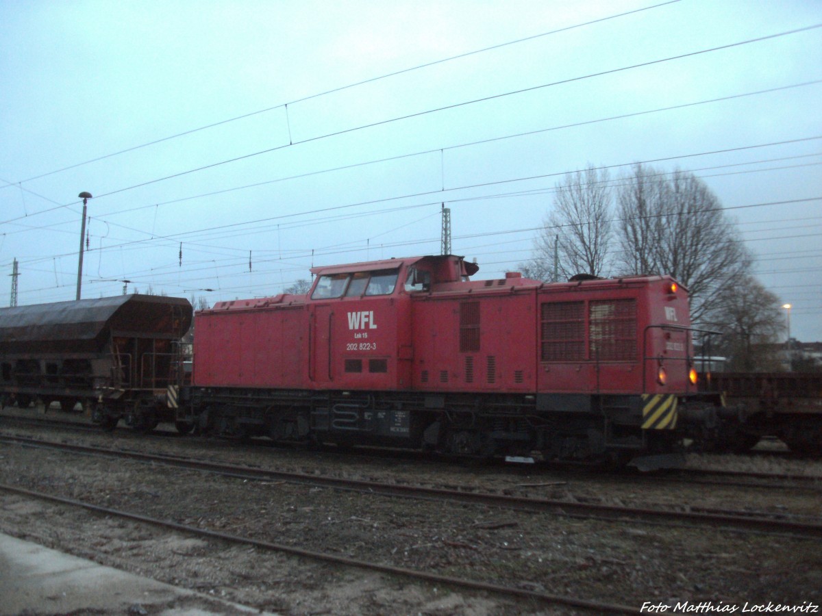 WFL 202 822-3 im Bahnhof Bergen auf Rügen am 17.12.13