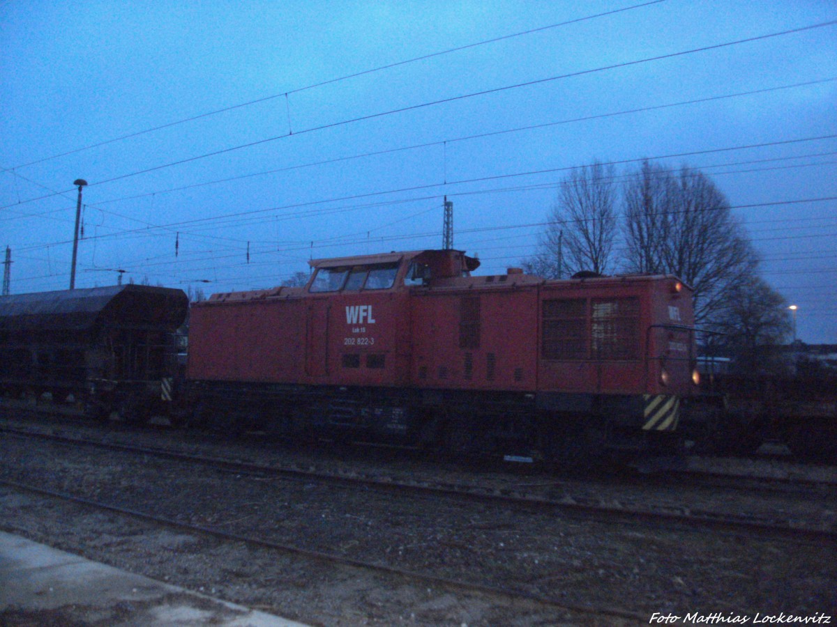 WFL 202 822-3 im Bahnhof Bergen auf Rügen am 17.12.13