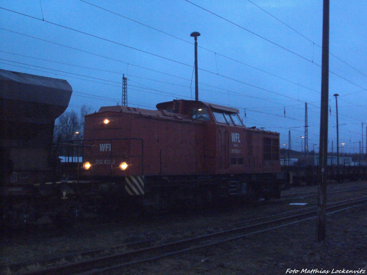 WFL 202 822-3 im Bahnhof Bergen auf Rügen am 17.12.13