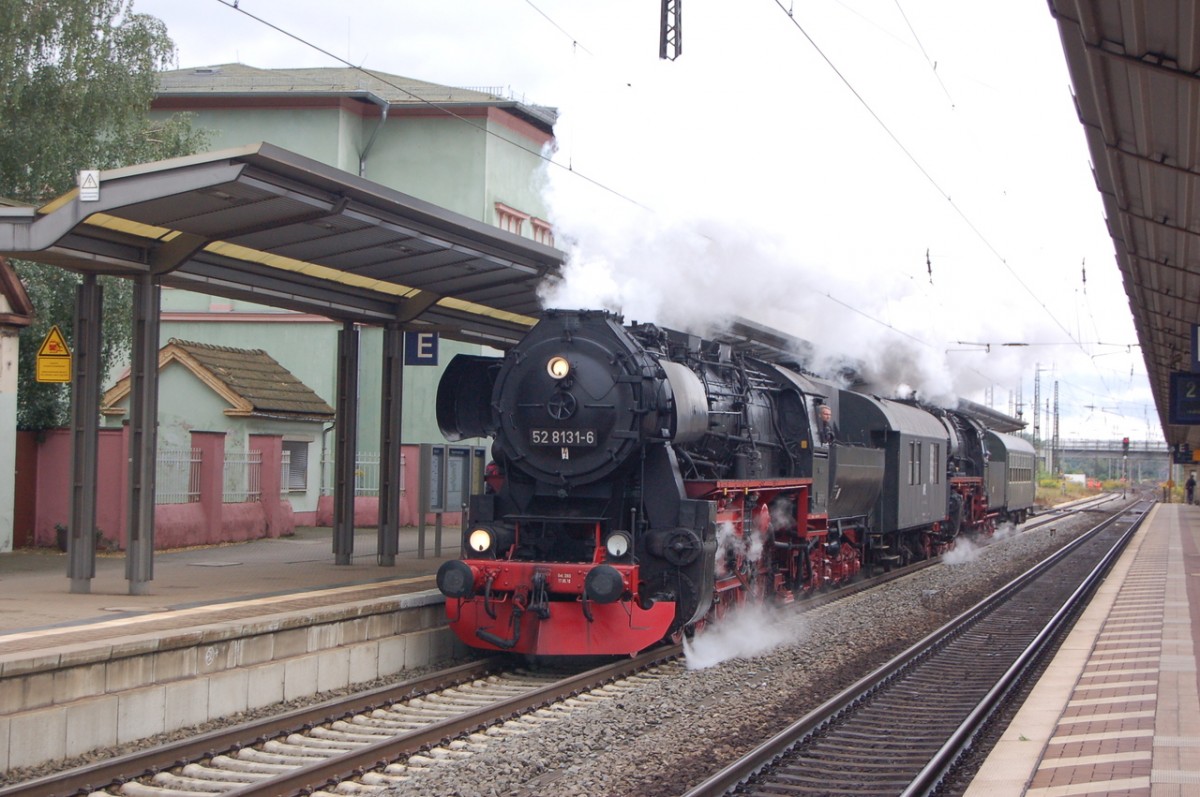 WFL 52 8131-6 + LDC 35 1019-5 als DbZ 91468 auf der R�ckfahrt von den Dampfloktagen in Meiningen nach Cottbus, am 09.09.2013 in Naumburg Hbf. (Foto: dampflok015)