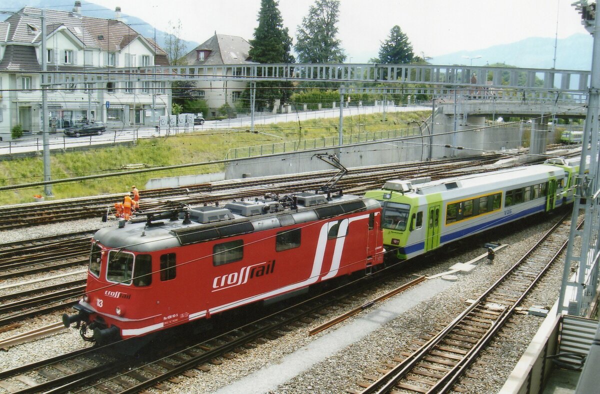 XR 436 113 rangiert am 14 Mai 2010 in Spiez. Crossrail-Einsätze bei der BLS waren ziemlich oft -und ein Chance für den Fotografen!