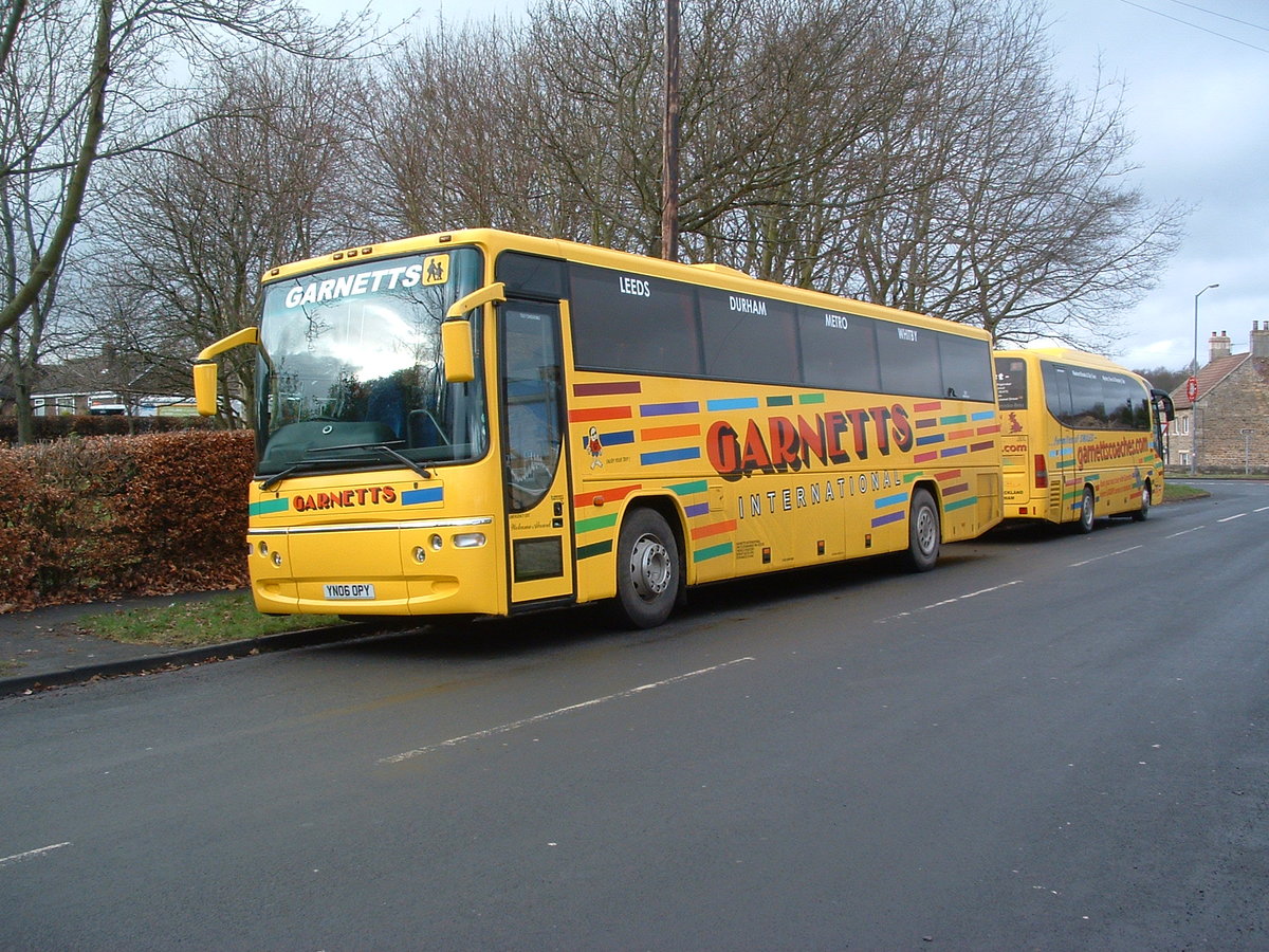 YN06 OPY
2006 Volvo B7R
Plaxton Profile C70F
New to Garnetts Coaches, Tindale Crescent, Bishop Auckland, County Durham, England.

Photographed at Staindrop, County Durham, England on 11th January 2012.