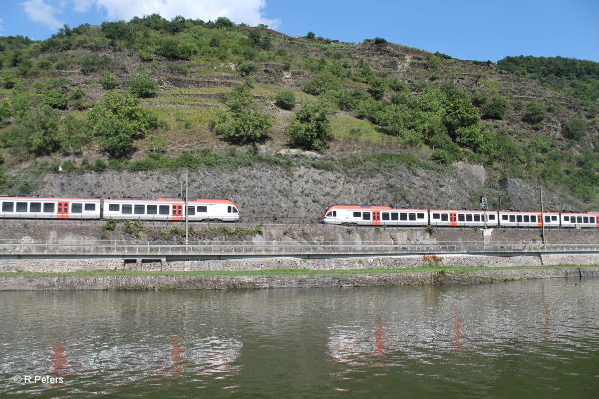 Zugkreuzung zweiter Vias bei St. Goarshausen. 16.07.14