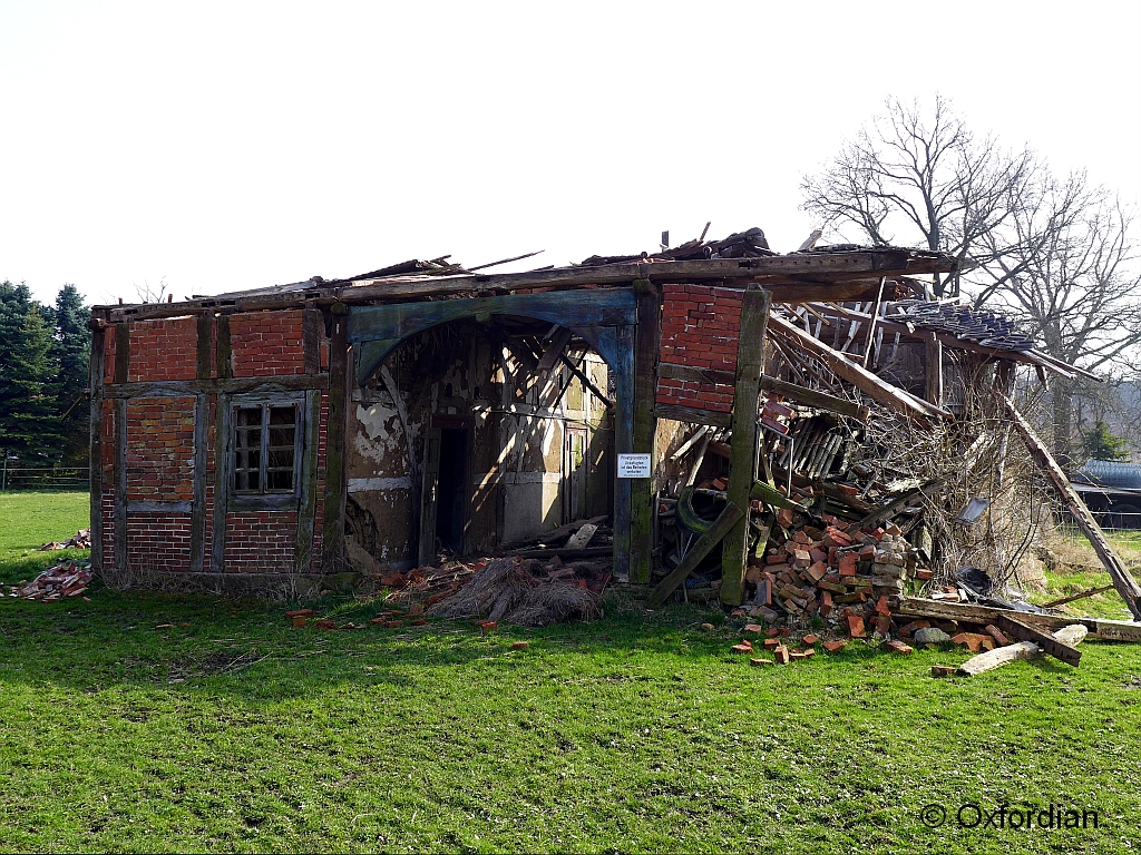 Zusammenbruch in Höddelsen, Sachsen-Anhalt.