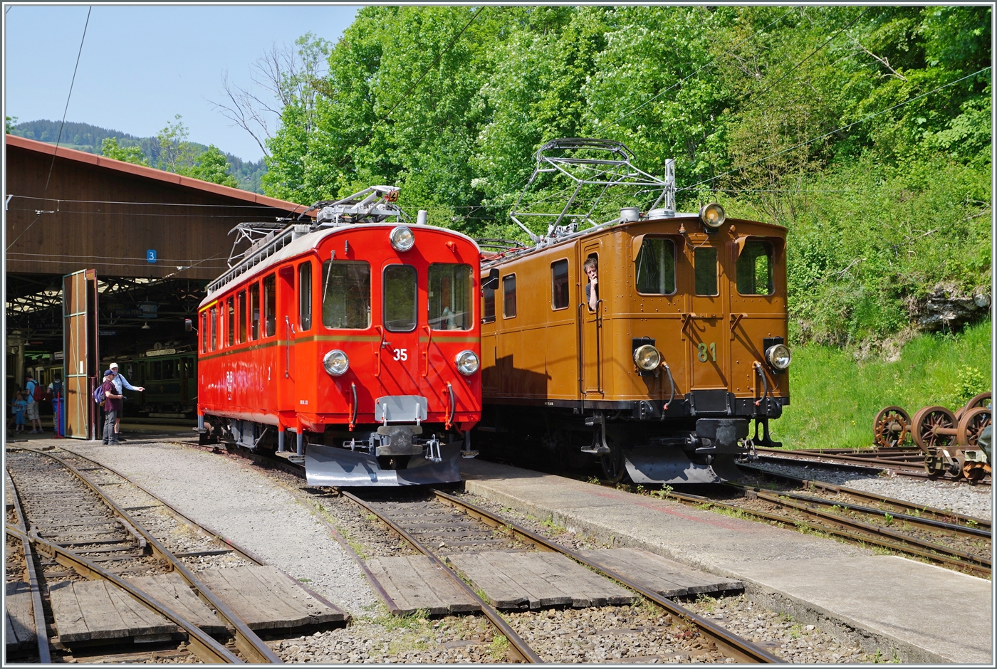 Festival Suisse de la vapeur / Schweizer Dampffestival 2023 der Blonay-Chamby Bahn: Neben der berraschung in Form des RhB Bernina Bahn ABe 4/4 I 35 in Chaulin prsentiere sich die RhB Bernina Bahn Ge 4/4 81 gleich daneben und weckte Erinnerungen Bernina Festival zum 50 Jahre Jubilum vor fnf Jahren. Fr Liebhaber von Dampfloks: Es kommen noch Bilder, die dem Titel  Festival Suisse de la vapeur / Schweizer Dampffestival 2023  der Blonay-Chamby Bahn etwas mehr entsprechen, doch fr mich war diese Szene das Highlight an diesem sehr gut gelungen Wochenende. Besten Dank der B-C! 

29. Mai 2023