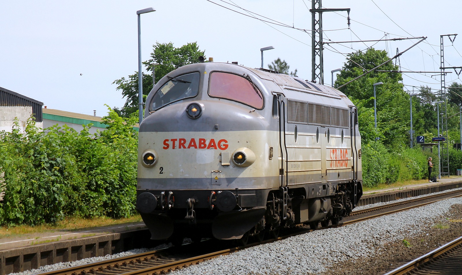 Strabag MY 1147 oder 227 007-2 (REV/BRS/27.07.15) auf dem Weg nach Pattburg um einen Bauzug abzuholen. Jübek 23.06.2023