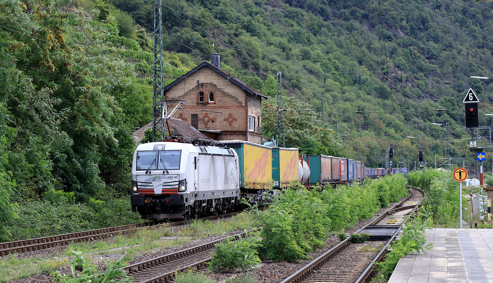 TXL 7193 322-3 REV/MMAL/31.03.25 mit Rozhegger/Arcese KLV gen Koblenz. Kaub am Rhein 08.08.2025