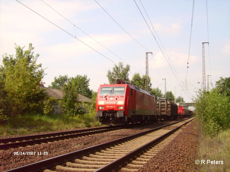 189 052-4 mit ein gemischten Gterzug auf den Sdlichen BAR. 14.08.07