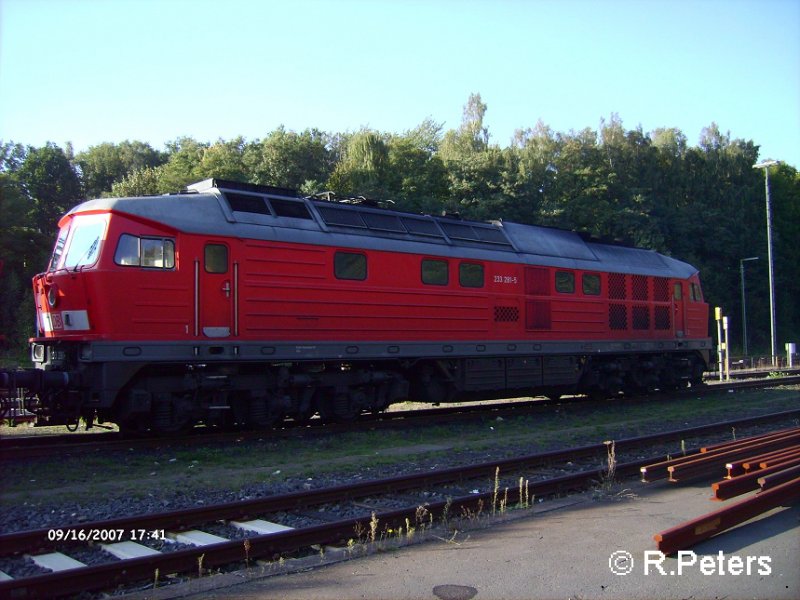 233 281-5 steht in marktredwitz abgestellt. 16.09.07