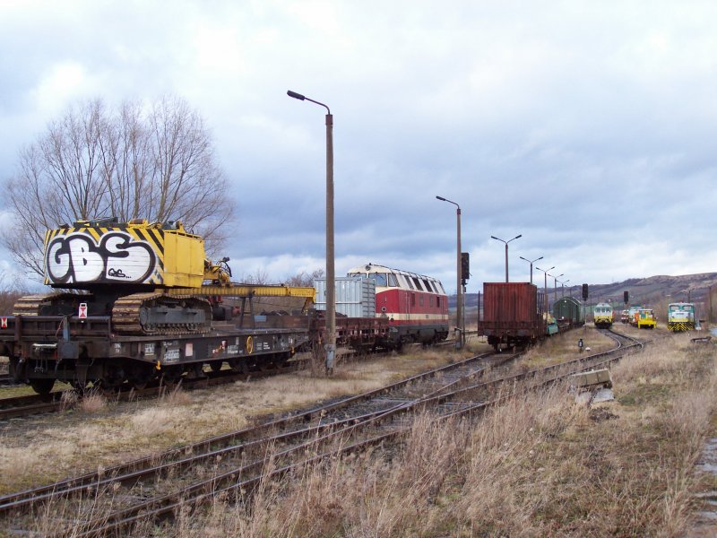 ARCO Abstellgleise am Zementwerk Karsdorf; M�rz 2008 (Foto: Martin Straubel)
