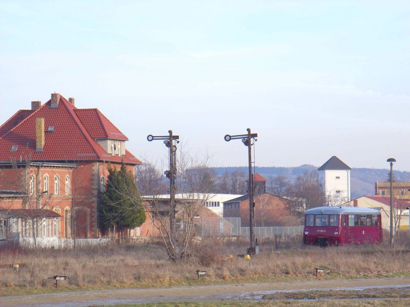 DR 171 056-5 nach der Ankunft aus Adorf im Bf Laucha (Unstrut); 06.02.2009 (Foto: Klaus Pollm�cher)