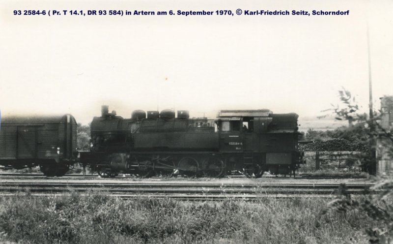 DR 93 2584-6 im Bf Artern; 06.09.1970 (Foto: Karl-Friedrich Seitz)