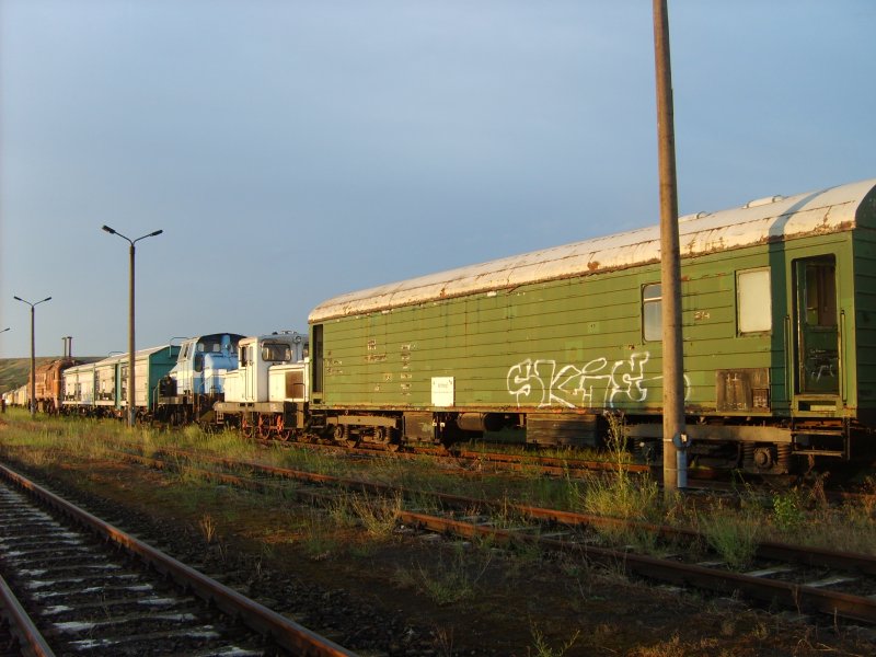 Ein russischer Maschinenwagen f�r K�hlz�ge und anderes Rollmaterial im Juni 2007 bei ARCO in Karsdorf. (Foto: Martin Straubel)
