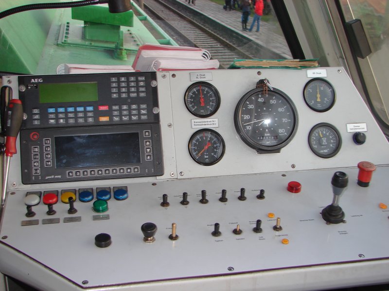 F�hrerstand der EB 20  Lisa , w�hrend der Mitfahrgelegenheit zum Dampflokfest im Bf Karsdorf; 25.10.2009 (Foto: Dieter Thomas)