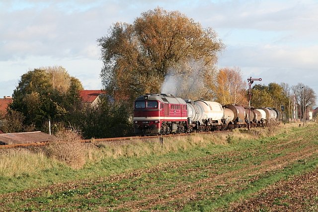LEG 120 295-1 mit einem Fotog�terzug von Nebra nach Sta�furt nach Nebra, am 12.11.2006 in Nausitz. (Foto: Tino W�ldchen)
