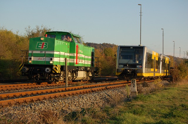  Lisa 1  der ErfurterBahn bei F�hrerstandsmitfahrten im Bf Karsdorf; 25.10.2009 (Foto: dampflok015)