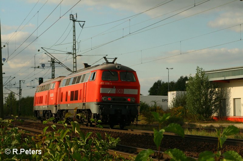 Naschuss vom Lokzug 225 806-9 und 217 018-1 in Obertraubling. 13.09.07