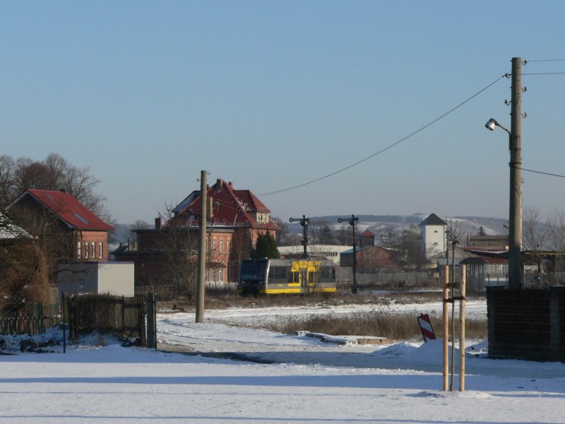 RB 25981 von Nebra nach Naumburg (S) Ost im Bf Laucha; 11.01.2009 (Foto: Dieter Thomas)