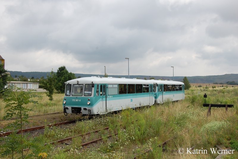 TG Ferkeltaxi e.V. 772 367-9 + 772 312-5 als  Unstrut-Express  von Nebra nach Artern, am 22.07.2007 bei der Einfahrt in Ro�leben; 22.07.2007 (Foto: Katrin Werner)
