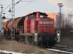 290 527-1 beim Rangieren in Hhe Bahnhof Wismar.10.02.2012