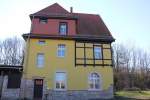 Das ehemalige Bahnhofsgeb�ude von Saubach am 23.02.2014.