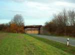Finnebahnbr�cke �ber die B176 zwischen Golzen und Laucha; 15.11.2009