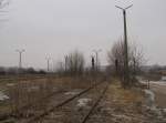 Die Reste der ehemaligen Abstellgleise am Zementwerk Karsdorf; 19.02.2011