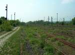 Ehemalige G�tergleise am westlichen Gleisvorfeld in Naumburg (Saale) Hbf; 01.05.2009