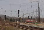Das �stliche Gleisvorfeld mit abgestellten Regionalbahnen, am 25.12.2013 in Naumburg Hbf.