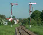 Fl�gelsignale Richtung Nebra im Bf Laucha; 14.08.2008