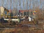 Restarbeiten am 26.01.2012 im Bf Laucha w�hrend der umfangreichen Modernisierungsarbeiten.