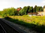 Der Bereich der früheren Güter- und Rangiergleis im Bahnhof von Laucha am 12.09.2015.