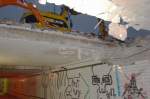 Am 13.10.2015 dokumentierte G�nther G�bel die teilweise Zusch�ttung der Lauchaer Bahnhofsunterf�hrung.