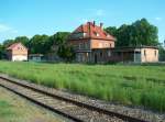 Bahnhofsgeb�ude in Laucha (Unstrut); 13.05.2008